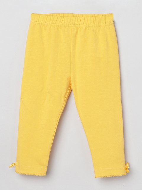 Girls Yellow Solid Legging – Stylestone