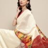 Saree mall Off White Solid Chanderi Sarees