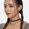 DressBerry Black Synthetic Choker Necklace