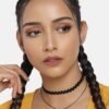DressBerry Women Black Multi-Strand Choker Necklace