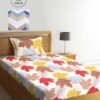 KLOTTHE White & Blue Floral 210 TC 2 Single Bedsheets with 2 Pillow Covers