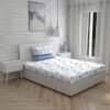 Layers White & Blue Floral 144 TC Single Bedsheet with 1 Pillow Covers