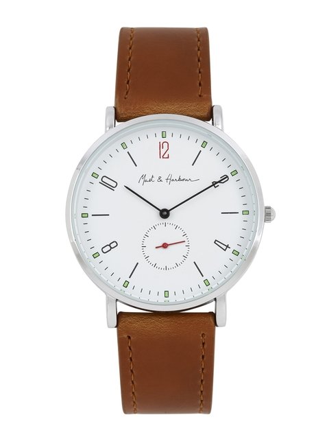 Buy Mast & Harbour Men Off White Analogue Watch MH4 B - Watches for Men |  Myntra | Brown leather strap watch, Watches for men, Skagen watches