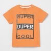 max Boys Orange Printed Round Neck T-shirt