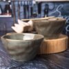 GOODHOMES Set Of 2 Brown & Blue Stoneware Large Serving Bowl