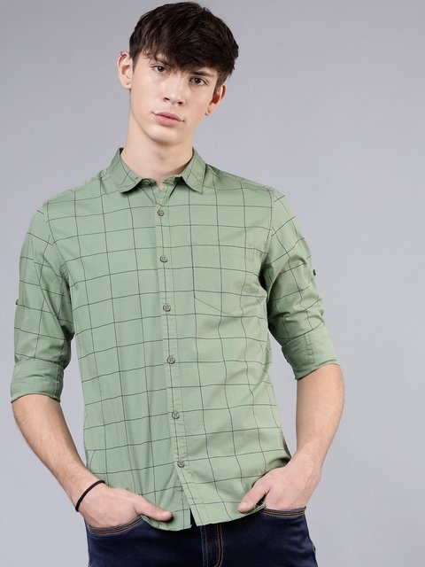 Checks Slim Fit Mens Casual Shirt