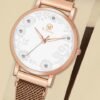 Rizzly Women White Brass Embellished Dial & Stainless Steel Straps Analogue Watch RZ-147