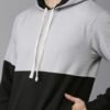 Campus Sutra Men Black & Grey Colourblocked Hooded Sweatshirt - Image 2