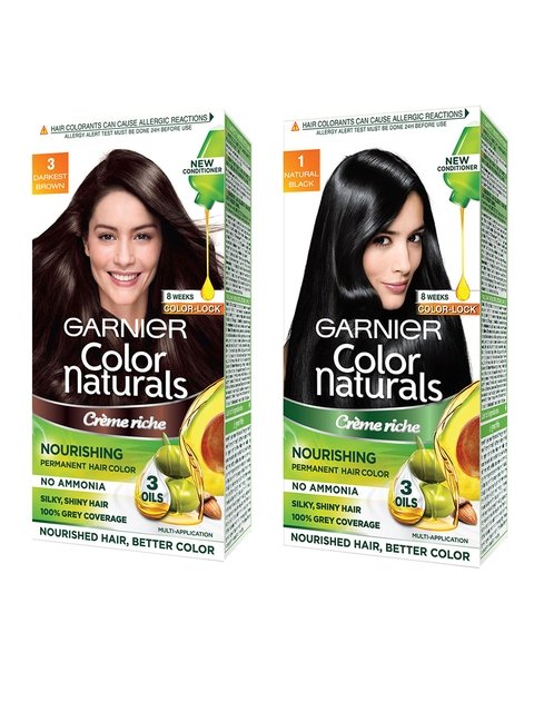 Garnier Color Naturals Creme Hair Color Darkest Brown & Black - ₹ 199