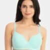 Zivame Turquoise Blue Solid Non-Wired Lightly Padded T-shirt Bra