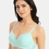Zivame Turquoise Blue Solid Non-Wired Lightly Padded T-shirt Bra - Image 2