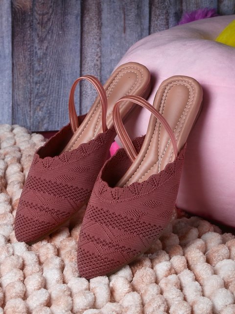 Pink mules sales flat