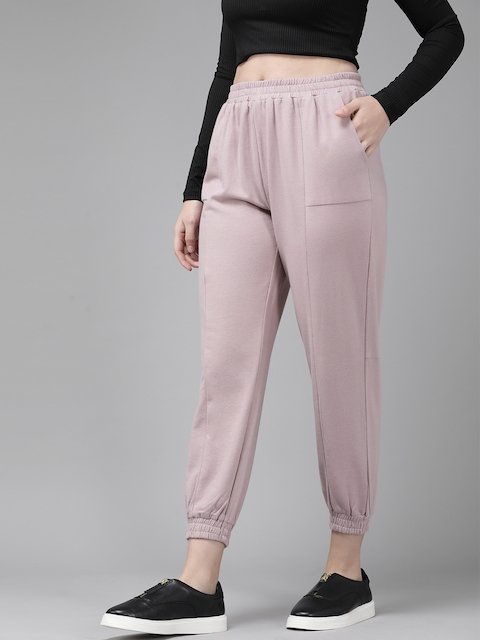 Roadster Women Rose Solid Cotton Joggers