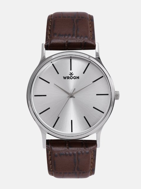 wrogn men silver toned analogue watch wrg00048a 3