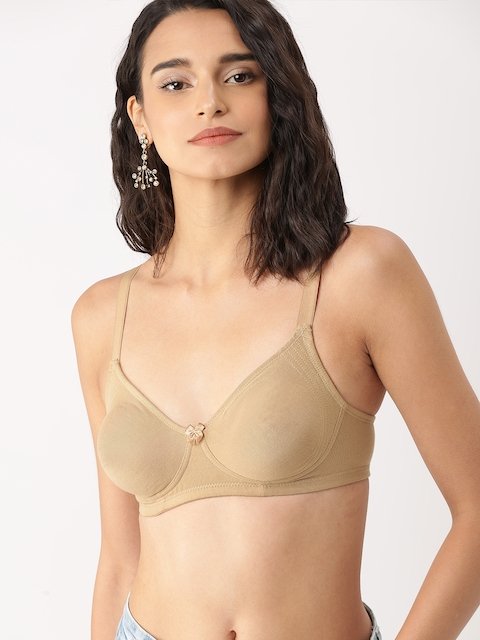 DressBerry Beige Solid Non-Wired Non Padded Everyday Bra DB-ENC