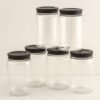 Home Centre Set Of 18 Transparent & Black Colourblocked BPA Free Storage Canisters - Image 2