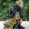 TIED RIBBONS Gold-Toned & Black Lord Buddha Idol in Calm Posture Showpiece - Image 2