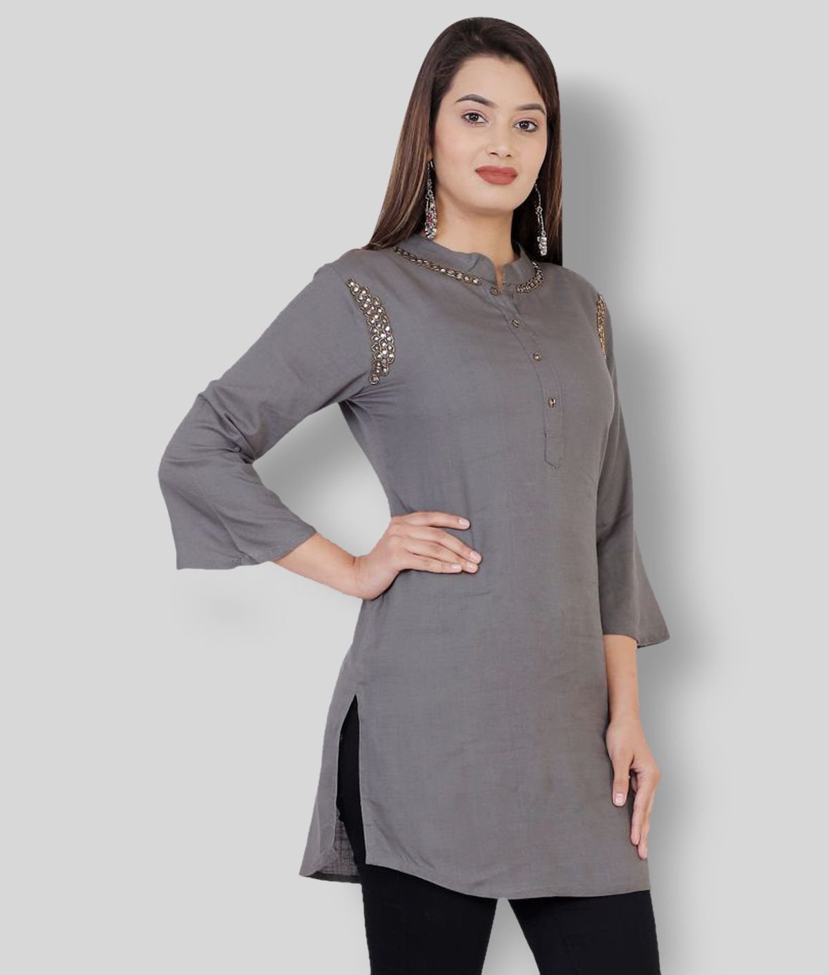 Buy M.Tex Kurti For Women Blue Color Cap Sleeves Boat Neck Crepe Kurta (Pack  of 1) XXXXX-Large at Amazon.in