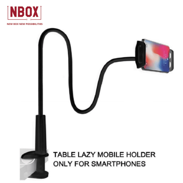 NBOX Smart Mobile Stand Holder, Goose ne-ck Flexible La-zy Arm Mount and Stand for Mobiles Used at Desktop Bedroom, Office, Bathroom, Kitchen