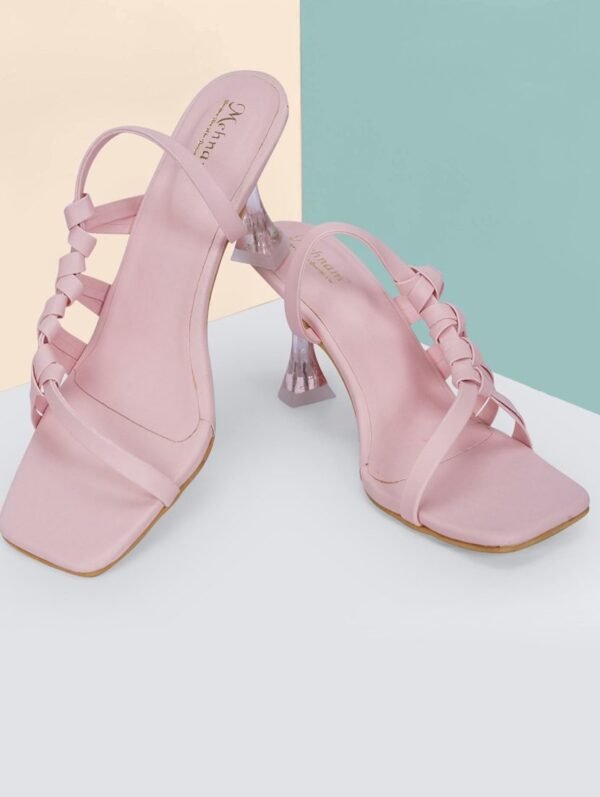 pink slip on kitten heel